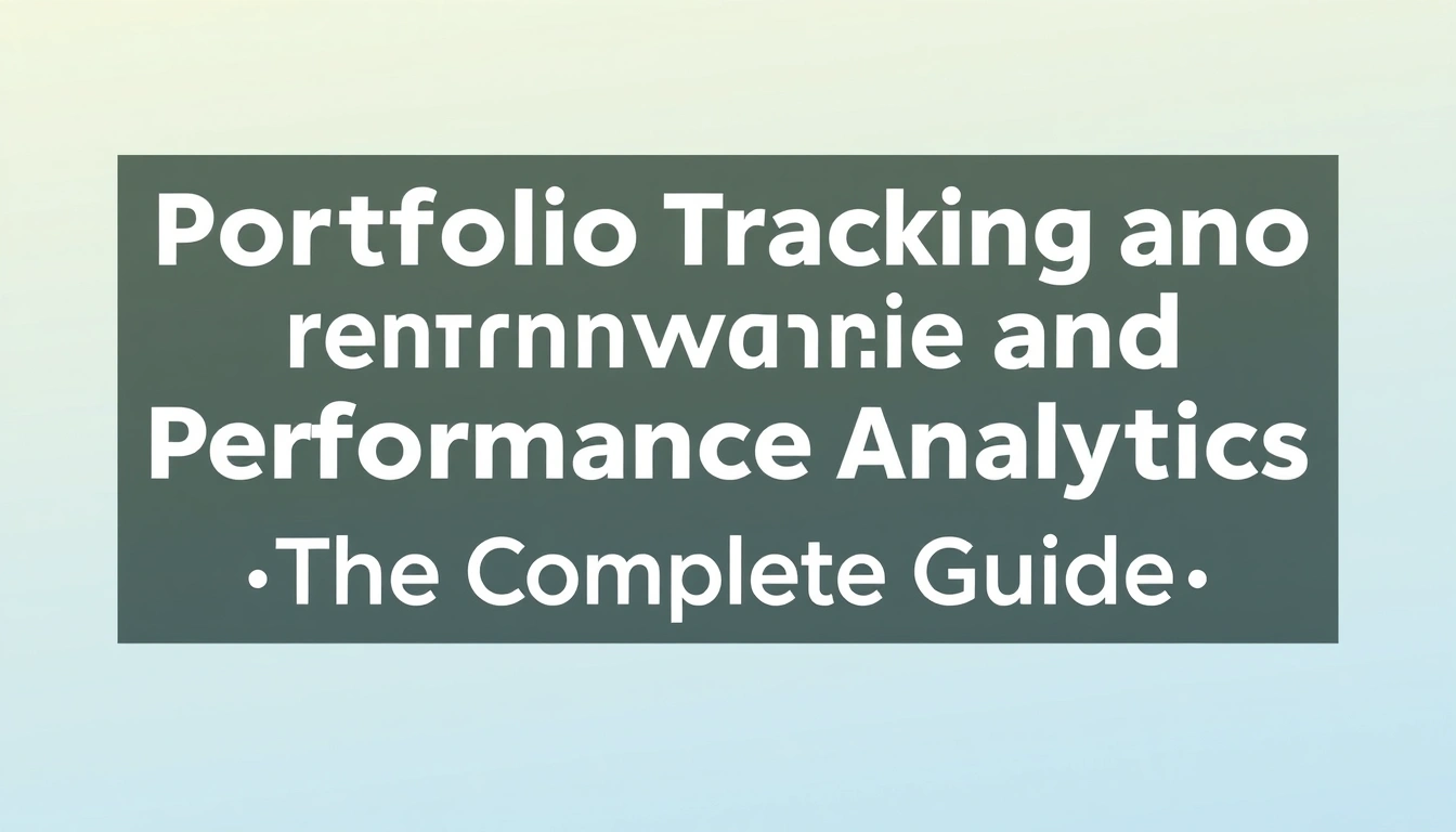 Portfolio tracking and performance analytics — The Complete Guide Portfolio tracking and performance analytics — The Complete Guide